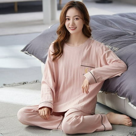 PIKADINGNIS New Autumn Winter Womens Full Cotton Long Sleeve Pajamas Set Loose Leisure Adult Women Sleepwear Set Trousers Party Pajamas
PIKADINGNIS New Autumn Winter Womens Full Cotton Long Sleeve Pajamas Set Loose Leisure Adult Women Sleepwear Set Trousers Party Pajamas