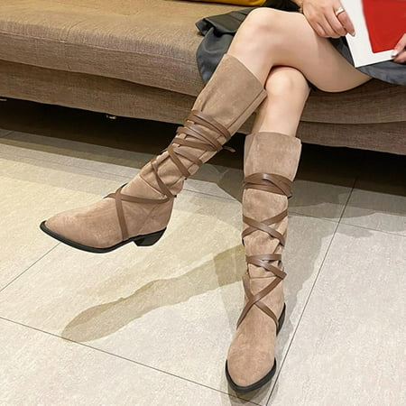 Tdoqot 2022 Boots for Women- Casual Chunky Heel Christmas Gifts Mid-Heel Women s Knee High Boots Beige 38
Tdoqot 2022 Boots for Women- Casual Chunky Heel Christmas Gifts Mid-Heel Women s Knee High Boots Beige 38