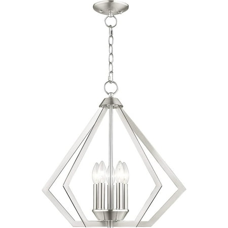 MANXING 40925-91 Prism 5 Light Chandelier 20 x 20 x 19.5 Brushed Nickel