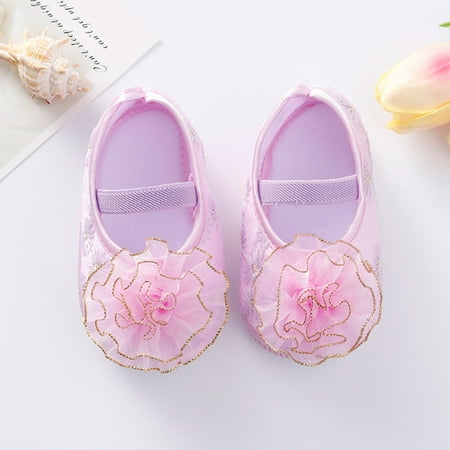 nsendm Toddler Shoes Child Flowers Cute Soft Shoes Shoes Little Sole Princess Baby Infant Shoes Purple 3