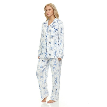 Lati Fashion Women Pajamas Set Pants and Top Long Sleeve 2-Piece Female Pajamas Set Blue L
Lati Fashion Women Pajamas Set Pants and Top Long Sleeve 2-Piece Female Pajamas Set Blue L