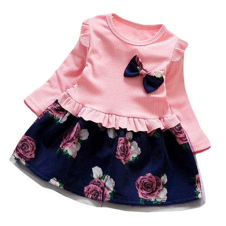 Chaoren Children Baby Girls Fashion Rose Flower Print Bowknot Ruffled Long Sleeve Dress
Chaoren Children Baby Girls Fashion Rose Flower Print Bowknot Ruffled Long Sleeve Dress
