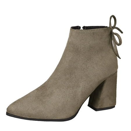 Ankle Boots for Women High Color Pointed Zipper Thick Boots Fashion Ankle Solid Women s Heel Suede women s boots Flock heeled sandals Khaki
Ankle Boots for Women High Color Pointed Zipper Thick Boots Fashion Ankle Solid Women s Heel Suede women s boots Flock heeled sandals Khaki