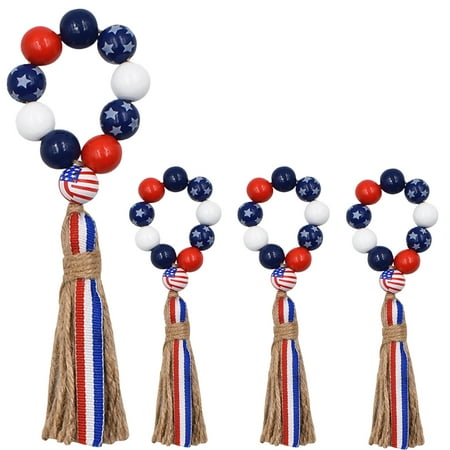 4pcs Wooden Bead Napkin Ring Independence Day Themed Napkin Holder Bead Garland Ring With Tassel
4pcs Wooden Bead Napkin Ring Independence Day Themed Napkin Holder Bead Garland Ring With Tassel