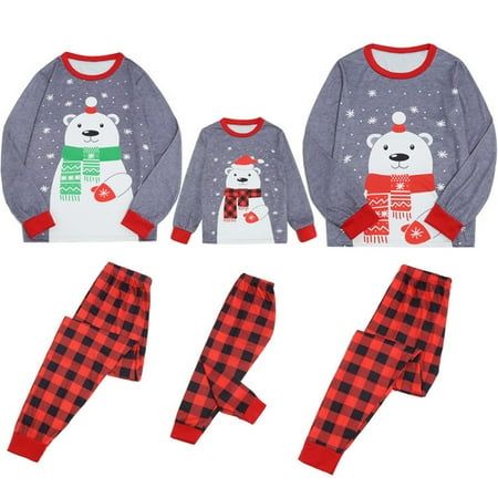citgeett Christmas Family Matching Pajamas Set Bear Print Long Sleeve Crew Neck Tops and Casual Plaid Pants Sleepwear
citgeett Christmas Family Matching Pajamas Set Bear Print Long Sleeve Crew Neck Tops and Casual Plaid Pants Sleepwear