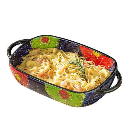 Qeeadeea Ceramic Baking Dish With Handles Rectangular Lasagna Pan Casserole Dish Microwave And Oven Safe.-blue and flowers-700ml / 24oz
Qeeadeea Ceramic Baking Dish With Handles Rectangular Lasagna Pan Casserole Dish Microwave And Oven Safe.-blue and flowers-700ml / 24oz