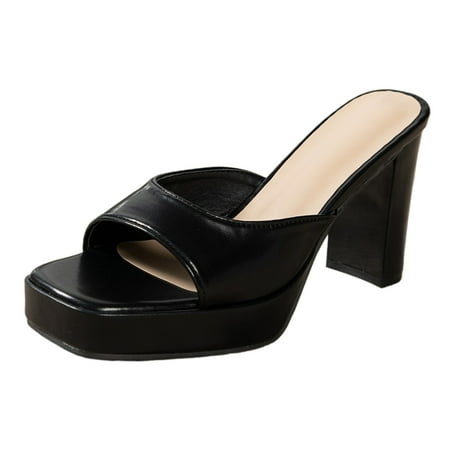 Ladies Summer Simple Solid Colour Thick Bottom Square Head Thick With Large Size High Heel Sandals
Ladies Summer Simple Solid Colour Thick Bottom Square Head Thick With Large Size High Heel Sandals