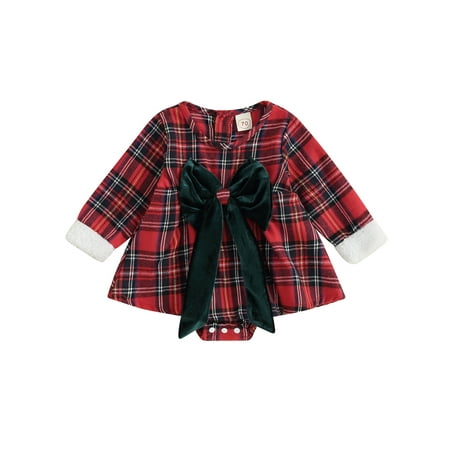 Canis Christmas-themed Long Sleeve Plaid Romper Dress with Bow Decor for Baby Girls
Canis Christmas-themed Long Sleeve Plaid Romper Dress with Bow Decor for Baby Girls