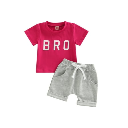 Suanret 2Pcs Toddler Infant Boys Summer Outfits Short Sleeve Letter Print T-shirt + Solid Color Striped Shorts Red 6-12 Months
Suanret 2Pcs Toddler Infant Boys Summer Outfits Short Sleeve Letter Print T-shirt + Solid Color Striped Shorts Red 6-12 Months