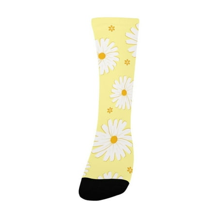 Seamless daisies vector pattern Women s Custom Socks (Made In USA)