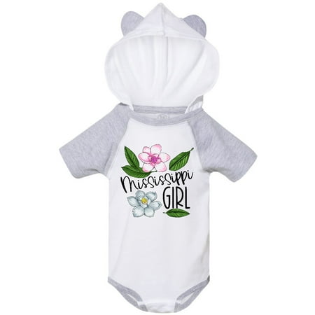 Inktastic Mississippi Girl Magnolia Flowers and Leaves Gift Baby Girl Bodysuit