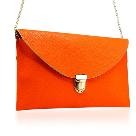 Fashion Women Handbag Shoulder Bags Envelope Clutch Crossbody Satchel Purse Leather Lady Messenger Hobo Bag - Orange