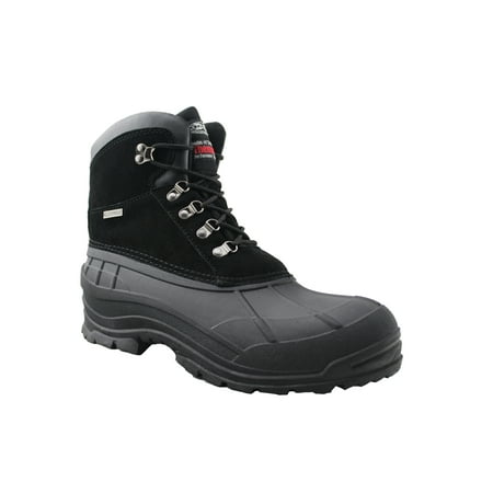 Mens Winter Leather Waterproof Insulated Snow Duck Boots