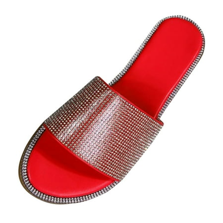 CLZOUD Slingback Sandals for Women Red Shining Slippers Round Toe Flat Beach Diamond Women Sandals Stylish Design Women Shoes 40
CLZOUD Slingback Sandals for Women Red Shining Slippers Round Toe Flat Beach Diamond Women Sandals Stylish Design Women Shoes 40