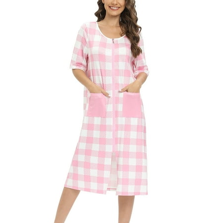 Women s Nightgown Buffalo Plaid Robe For Women - Medium Length Luxury Holiday Kimono Bathrobe 3/4 Sleeve Pajamas Dress Pink S-2XL
Women s Nightgown Buffalo Plaid Robe For Women - Medium Length Luxury Holiday Kimono Bathrobe 3/4 Sleeve Pajamas Dress Pink S-2XL
