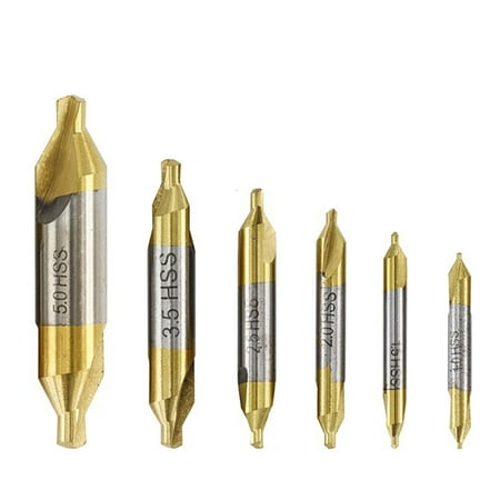 Pack of 6 Center Drills Set 1.0-5.0mm Hole Drill Bits High-speed Steel Portable Replacement Professional Construction Hand Tools Type 2
Pack of 6 Center Drills Set 1.0-5.0mm Hole Drill Bits High-speed Steel Portable Replacement Professional Construction Hand Tools Type 2