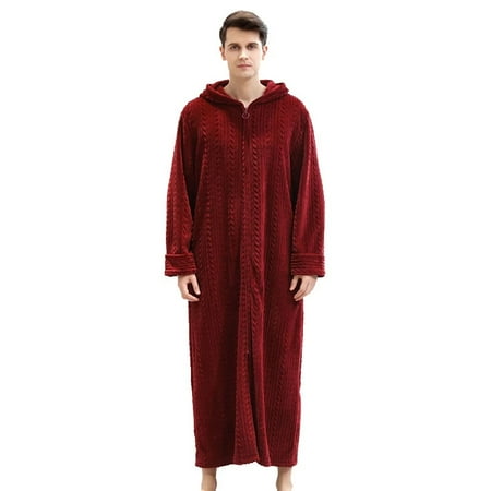 Women & Men Long Zipper Bathrobe Flannel Robes Winter Warm Housecoat Nightgown Sleepwear Pajamas Wine red XL
Women & Men Long Zipper Bathrobe Flannel Robes Winter Warm Housecoat Nightgown Sleepwear Pajamas Wine red XL