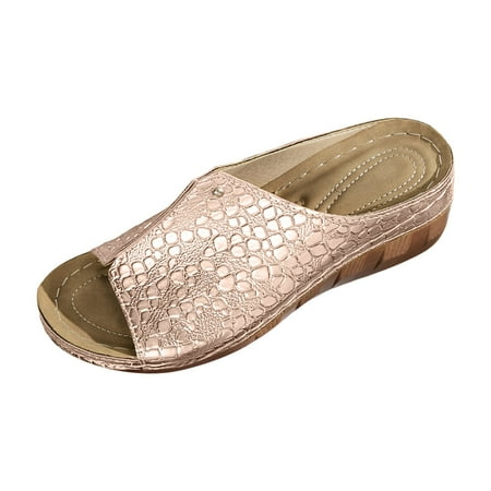 WNVMWI Sandals Women Comfortable Sandals Beach Gold Shoes Slippers Flip Flops Slippers Women s Casual Sandals Solid Color Fashionable Leather Wedge Sandals Size 37
WNVMWI Sandals Women Comfortable Sandals Beach Gold Shoes Slippers Flip Flops Slippers Women s Casual Sandals Solid Color Fashionable Leather Wedge Sandals Size 37