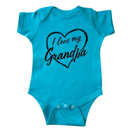 Inktastic I Love My Grandpa in Black Chalk Heart Gift Baby Boy or Baby Girl Bodysuit