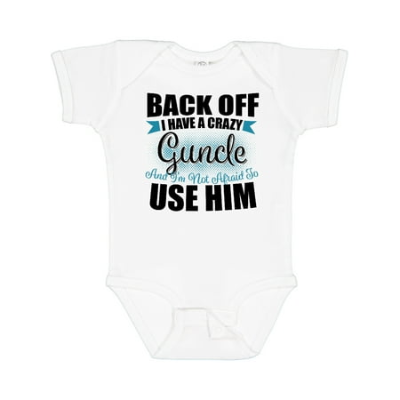 Inktastic Back off I Have a Crazy Guncle and I m Not Afraid to Use Him Gift Baby Boy or Baby Girl Bodysuit
Inktastic Back off I Have a Crazy Guncle and I m Not Afraid to Use Him Gift Baby Boy or Baby Girl Bodysuit