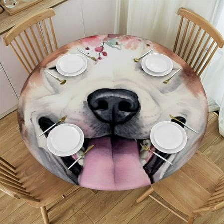 BCIIG Dog with Flower Crown Round Table Cover Stain Resistant Washable Indoor Outdoor Tablecloth Kitchen Dining Wedding Parties 100% Polyester Fiber 38-42
BCIIG Dog with Flower Crown Round Table Cover Stain Resistant Washable Indoor Outdoor Tablecloth Kitchen Dining Wedding Parties 100% Polyester Fiber 38-42