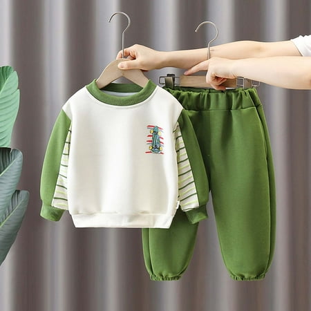 Cethrio Baby Boys Fall Outfit Sets Casual Crew Neck Sweatshirts and Sweatpants Set Green Size 6-9 Months
Cethrio Baby Boys Fall Outfit Sets Casual Crew Neck Sweatshirts and Sweatpants Set Green Size 6-9 Months