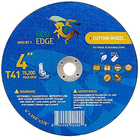 Eco Edge 25-Pack 4-Inch Cut Off Wheel: Aluminum Oxide Double Reinforced Cutting Disc Size (4 x0.040 ) 3/8 Arbor For Die Grinder Ultra Thin Superior Cutting Wheels
Eco Edge 25-Pack 4-Inch Cut Off Wheel: Aluminum Oxide Double Reinforced Cutting Disc Size (4 x0.040 ) 3/8 Arbor For Die Grinder Ultra Thin Superior Cutting Wheels