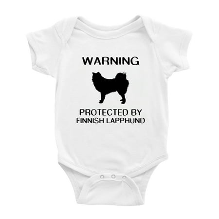Warning: Protected by A Finnish Lapphund Dog Funny Baby Rompers Infant Clothes (White 3-6 Months)
Warning: Protected by A Finnish Lapphund Dog Funny Baby Rompers Infant Clothes (White 3-6 Months)
