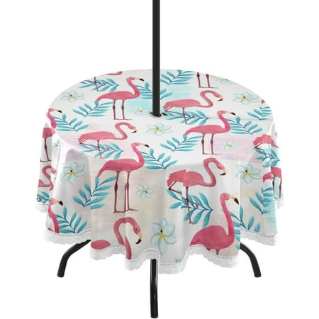 Hyjoy 60 Flamingo Round Tablecloth Waterproof Spillproof Polyester Fabric Table Cover with Zipper Umbrella Hole for Outdoor Patio Garden Dining Party
Hyjoy 60 Flamingo Round Tablecloth Waterproof Spillproof Polyester Fabric Table Cover with Zipper Umbrella Hole for Outdoor Patio Garden Dining Party