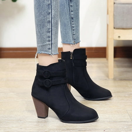 XIAOFFENN Women s Shoes Fashion Solid Color Retro Flock Middle Heel Zipper Non-slip Low Boots
XIAOFFENN Women s Shoes Fashion Solid Color Retro Flock Middle Heel Zipper Non-slip Low Boots