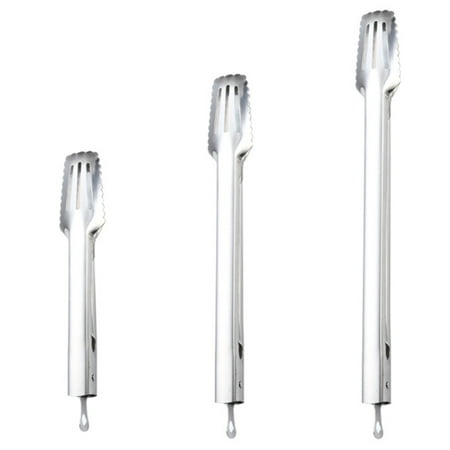 Tycncty Stainless Steel Food Tongs Kitchen Baking Tools Bread Tongs Steak Barbecue Grill Food Tongs 3PCS