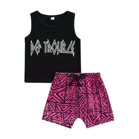 Sunisery 2Pcs Kids Toddler Baby Boys Casual Suit Letter Printed Sleeveless Tops + Geometric Printed Shorts Beachwear Black 6-12 Months
Sunisery 2Pcs Kids Toddler Baby Boys Casual Suit Letter Printed Sleeveless Tops + Geometric Printed Shorts Beachwear Black 6-12 Months