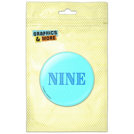 Nine Birthday Diamond Pattern Blue Refrigerator Button Magnet