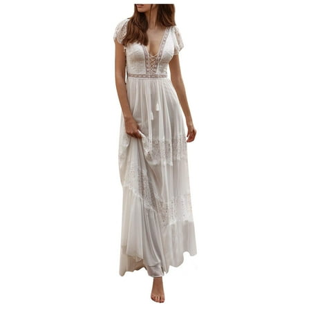 Pntutb Womens Dresses Clearance Fashionable White Lace Temperament Evening Gown Sexy Backless Dresses
Pntutb Womens Dresses Clearance Fashionable White Lace Temperament Evening Gown Sexy Backless Dresses