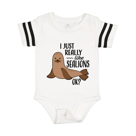 Inktastic I Just Really Like Sea Lions Ok Gift Baby Boy or Baby Girl Bodysuit