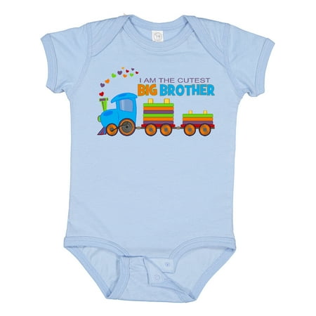Inktastic I Am the Cutest Big Brother - Train Gift Baby Boy Bodysuit