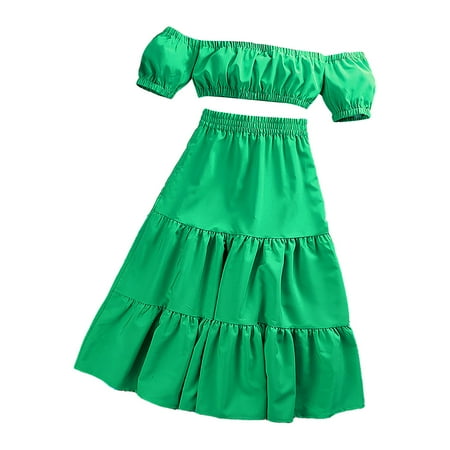 Little Girls One Shoulder Short Sleeve Tops Pleated Long Skirt Summer Solid Color Suit Kids Child Clothing Streetwear Dailywear Outwear
Little Girls One Shoulder Short Sleeve Tops Pleated Long Skirt Summer Solid Color Suit Kids Child Clothing Streetwear Dailywear Outwear