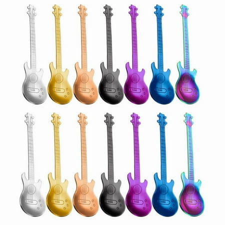 14 Pcs Coffee Teaspoons Guitar Spoon Happon Stainless Steel Colorful Dessert Spoon Musical Demitasse Spoon Cute Kitchen Utensil for Tea Dessert Drink Mixing Milkshake Tableware
14 Pcs Coffee Teaspoons Guitar Spoon Happon Stainless Steel Colorful Dessert Spoon Musical Demitasse Spoon Cute Kitchen Utensil for Tea Dessert Drink Mixing Milkshake Tableware