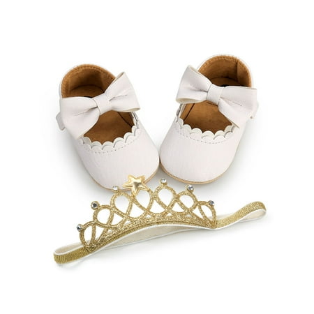 Wazshop Baby Crib Shoes Rubber Soft Sole Loafers Magic Tape Mary Jane Flats Non-slip Princess Loafer Flat Infant Casual Shoe Bow Breathable White With Hair Band 6C
Wazshop Baby Crib Shoes Rubber Soft Sole Loafers Magic Tape Mary Jane Flats Non-slip Princess Loafer Flat Infant Casual Shoe Bow Breathable White With Hair Band 6C