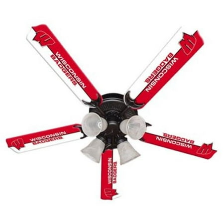 Ceiling Fan Designers 7995-WIS New NCAA WISCONSIN BADGERS 52 in. Ceiling Fan