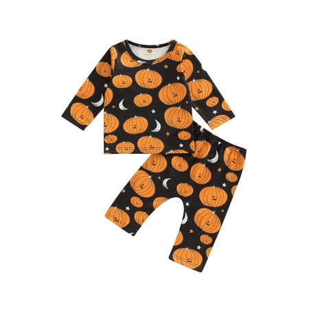 MissiMae Hallowens Infant Baby Unisex Casual Suit Long Sleeve Round Neck Pumpkin Printed Sweatshirt Tops and Pants
MissiMae Hallowens Infant Baby Unisex Casual Suit Long Sleeve Round Neck Pumpkin Printed Sweatshirt Tops and Pants
