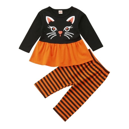 xkwyshop Newborn Baby Girls Halloween Outfit Long Sleeve Animal Print Dress Top Legging Striped Pants 2pcs Clothes Orange
xkwyshop Newborn Baby Girls Halloween Outfit Long Sleeve Animal Print Dress Top Legging Striped Pants 2pcs Clothes Orange