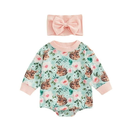 Frontwalk Newborn Casual Bow Tie Headband Bodysuit Floral Print Baggy Jumpsuit Baby Buttons Autumn Romper Pink 60cm
Frontwalk Newborn Casual Bow Tie Headband Bodysuit Floral Print Baggy Jumpsuit Baby Buttons Autumn Romper Pink 60cm