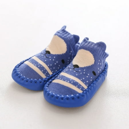 Cathalem Sneaker for Toddler Boys Cartoon Kids Floor Boys First The Walking Girls Shoes Shoes Baby Non-Slip Boys Running Shoes Navy 18 Months