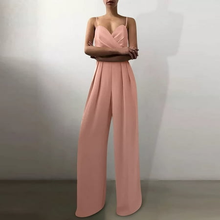 Wyongtao Womens Jumpsuit Casual Summer Solid Casual Sleeveless Suspender Wide Leg Jumpsuit Tunic Rompers M
Wyongtao Womens Jumpsuit Casual Summer Solid Casual Sleeveless Suspender Wide Leg Jumpsuit Tunic Rompers M