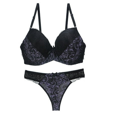 YXGla 2Pcs Color Block Lace Push Up Underwired Bra G-String Sexy Women Underwear Set
YXGla 2Pcs Color Block Lace Push Up Underwired Bra G-String Sexy Women Underwear Set