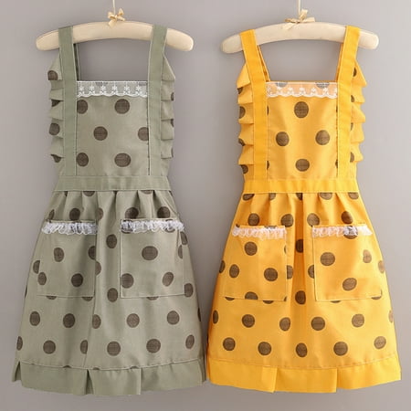Fogcroll Sleeveless Breathable Cooking Apron with Lace Double Pockets Dot Print Waterproof PVC Wide Shoulder Strap Kitchen Apron for Home
Fogcroll Sleeveless Breathable Cooking Apron with Lace Double Pockets Dot Print Waterproof PVC Wide Shoulder Strap Kitchen Apron for Home