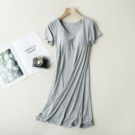 Big promotion!Ladies Nightdress With Chest Pad Without Rims Vest Comfort Mid-long Pajamas Short Sleeve Nightdress
Big promotion!Ladies Nightdress With Chest Pad Without Rims Vest Comfort Mid-long Pajamas Short Sleeve Nightdress
