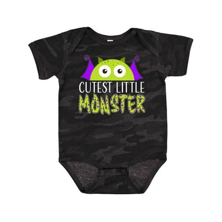 Inktastic Cutest Little Monster- Green Monster Gift Baby Boy or Baby Girl Bodysuit