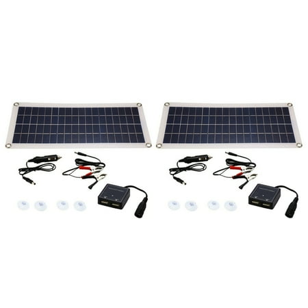 2X 8W 12V USB/DC Flexible Solar Panel Efficient Car Battery Charge Camping